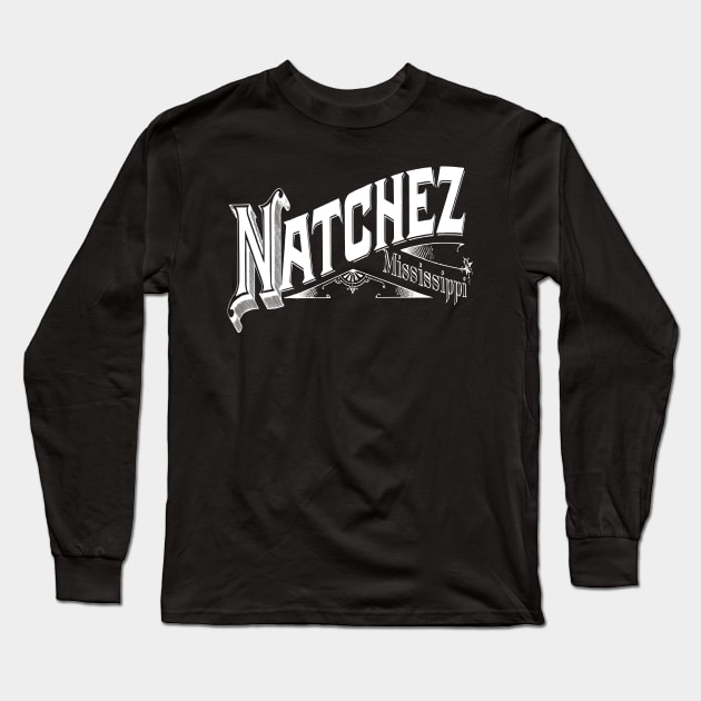 Vintage Natchez, MS Long Sleeve T-Shirt by DonDota